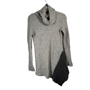 Nation LTD Grey Wool Alpaca Turtleneck Tunic Sweater Stretch Modest Womens XS